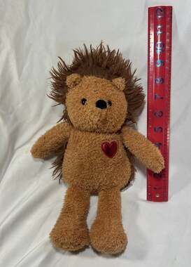 Walmart Hedgehog Brown plush with red heart on chest